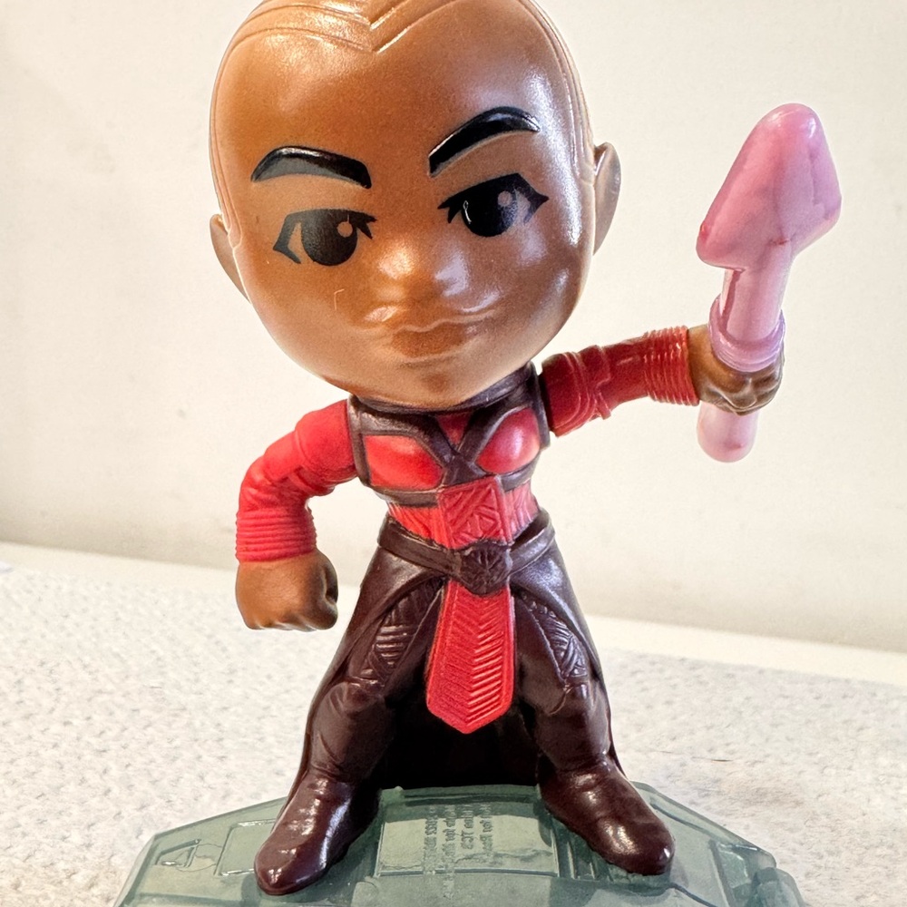 Kids Action Figure Toy - Brown & Red Warrior with Pink Accessory